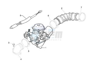 Liberty 50 4t Delivery tnt drawing Carburettor assembly - Union pipe