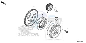 TRX500FE2F TRX500F Europe Direct - (ED) drawing STARTING GEAR