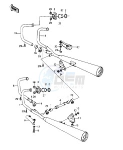 KZ 550 C [LTD] (C1-C2) [LTD] drawing MUFFLERS -- 80-81 C1_C2- -