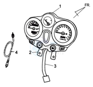 XS 125 drawing SPEEDOMETER CLOCK