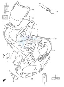 GSX600F (E2) Katana drawing COWLING BODY (MODEL N)