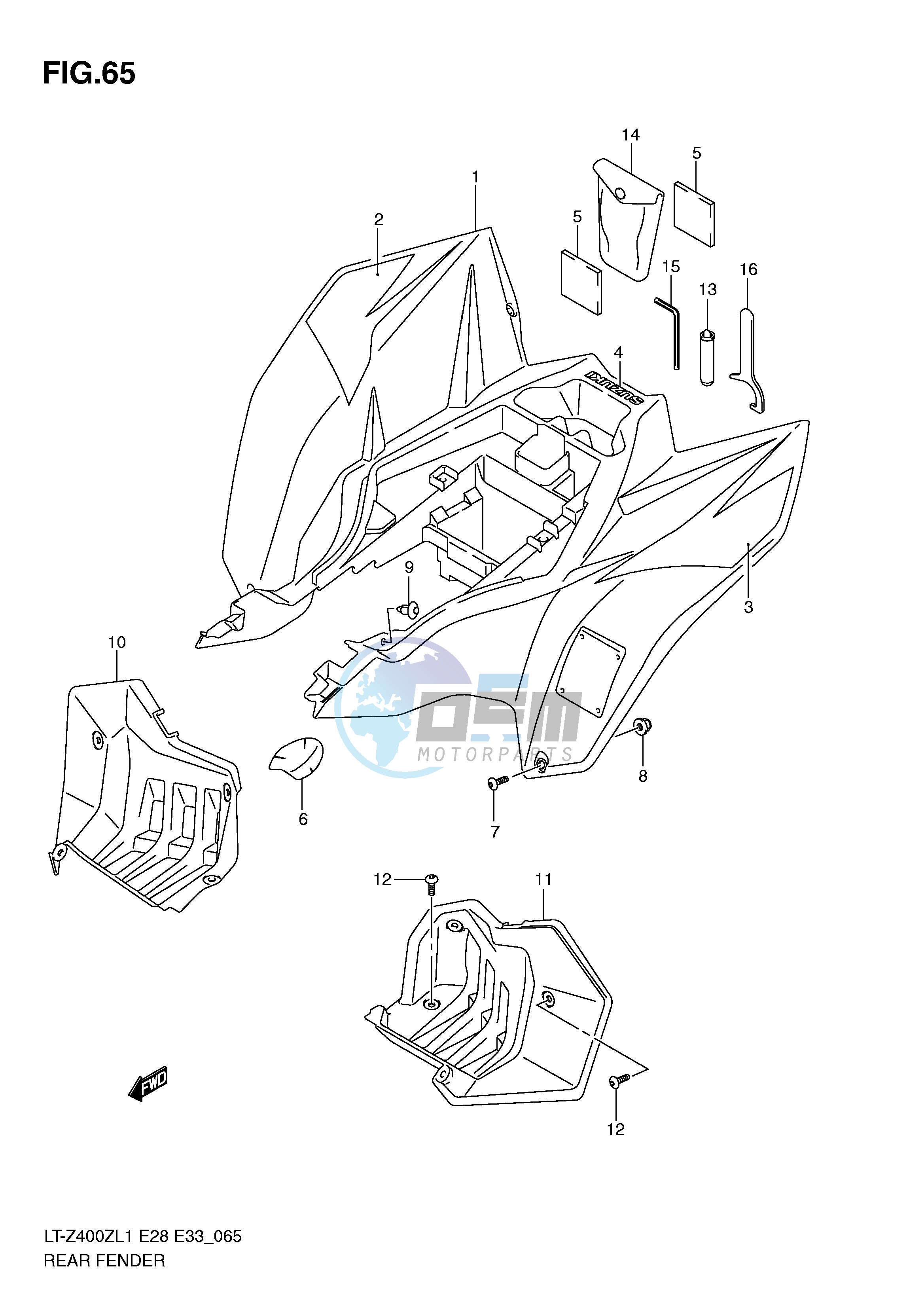 REAR FENDER (LT-Z400L1 E33)