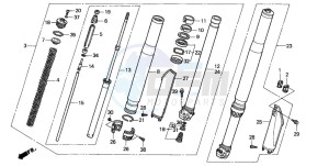 CR125R drawing FRONT FORK (CR125RR)