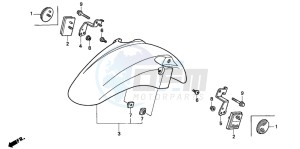 CBR600F2 drawing FRONT FENDER (CBR600FS/3S/T/3T/SET)