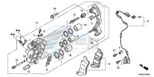 NC700DC Integra E drawing FRONT BRAKE CALIPER