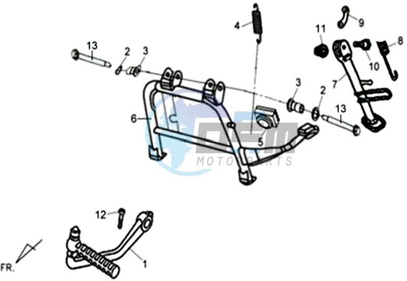 CENTRAL STAND /SIDE STAND/ KICKSTARTER PEDAL