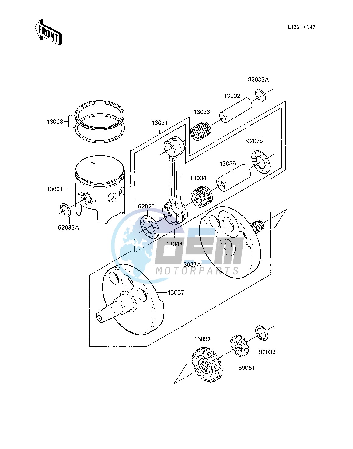 CRANKSHAFT_PISTON -- 83 KX250-C1- -