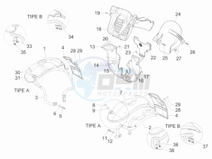 MP3 300 4t 4v ie lt ibrido drawing Wheel housing - Mudguard