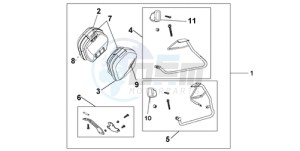 VFR800A9 Ireland - (EK / ABS MME) drawing 35L PANNIER PEARL SUNBEAM WHITE