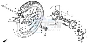 SH75 drawing FRONT WHEEL (SH75H/K/M/P/S)