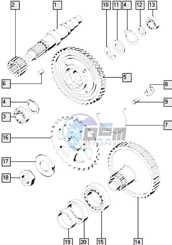 Countershaft-mainshaft