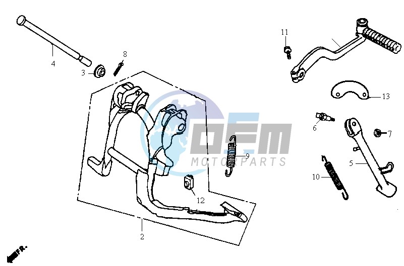 CENTRAL STAND / SIDE STAND / KICKSTARTER PEDAL