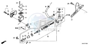 VT750CSE Shadow - VT750CS-E UK - (E) drawing REAR BRAKE MASTER CYLINDER