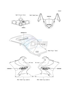 ZX 1200 C [NINJA ZZR 1200] (C1-C4) [NINJA ZZR 1200] drawing DECALS-- SILVER- --- C3- -