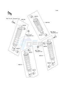 KLF 300 B [BAYOU 300] (B10-B14) [BAYOU 300] drawing SHOCK ABSORBER-- S- -