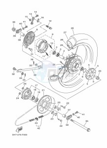 YB125 (2CSA) drawing REAR WHEEL