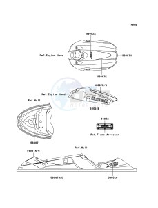 JET SKI X-2 JF800A7F EU drawing Decals