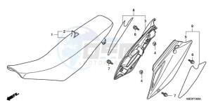 CRF150R9 Europe Direct - (ED / 2ED) drawing SEAT/SIDE COVER