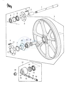 KZ 1300 A (A1-A3) drawing FRONT WHEEL_HUB