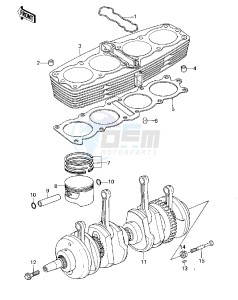 KZ 1000 A [KZ1000] (A3-A4) [KZ1000] drawing CYLINDER_PISTONS_CRANKSHAFT -- 79-80 A3_A3A_A4- -