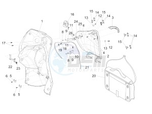 Liberty 50 4T PTT NEXIVE drawing Front glove-box - Knee-guard panel