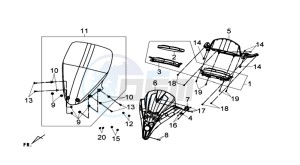 GTS 300i 2012 drawing DASHBOARD - WINDSCREEN