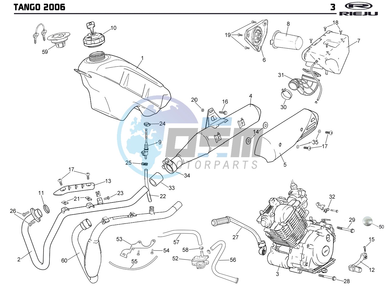 EXHAUST,RADIATOR,TANK, AIRFILTER