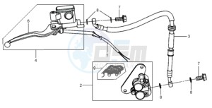 JET EURO X 50 25KMH drawing BRAKE CALIPER FOR / BRAKE LEVER / BRAKE LINES