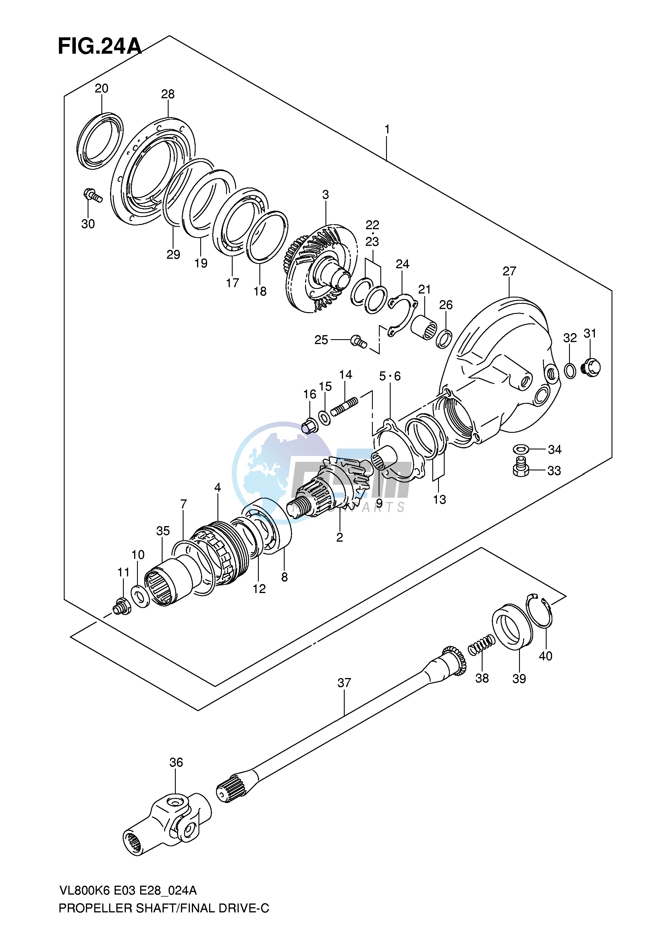 PROPELLER SHAFT - FINAL DRIVE GEAR (VL800CK7 CK8 CK9 CL0)