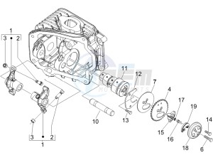 Liberty 125 4t Delivery e3 Single drawing Camshaft - Rocking levers support unit