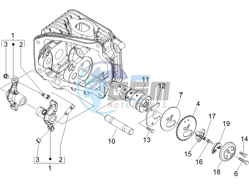 Camshaft - Rocking levers support unit