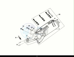 FIDDLE II 50 (AF05W5-NL) (E5) (M1) drawing EXHAUST MUFFLER