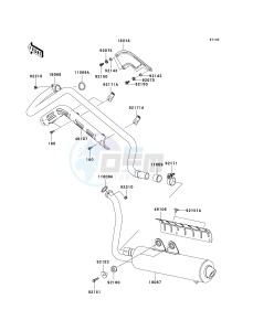 KVF 650 D ([BRUTE FORCE 650 4X4] (D6F-D9F) D9F drawing MUFFLER-- S- -