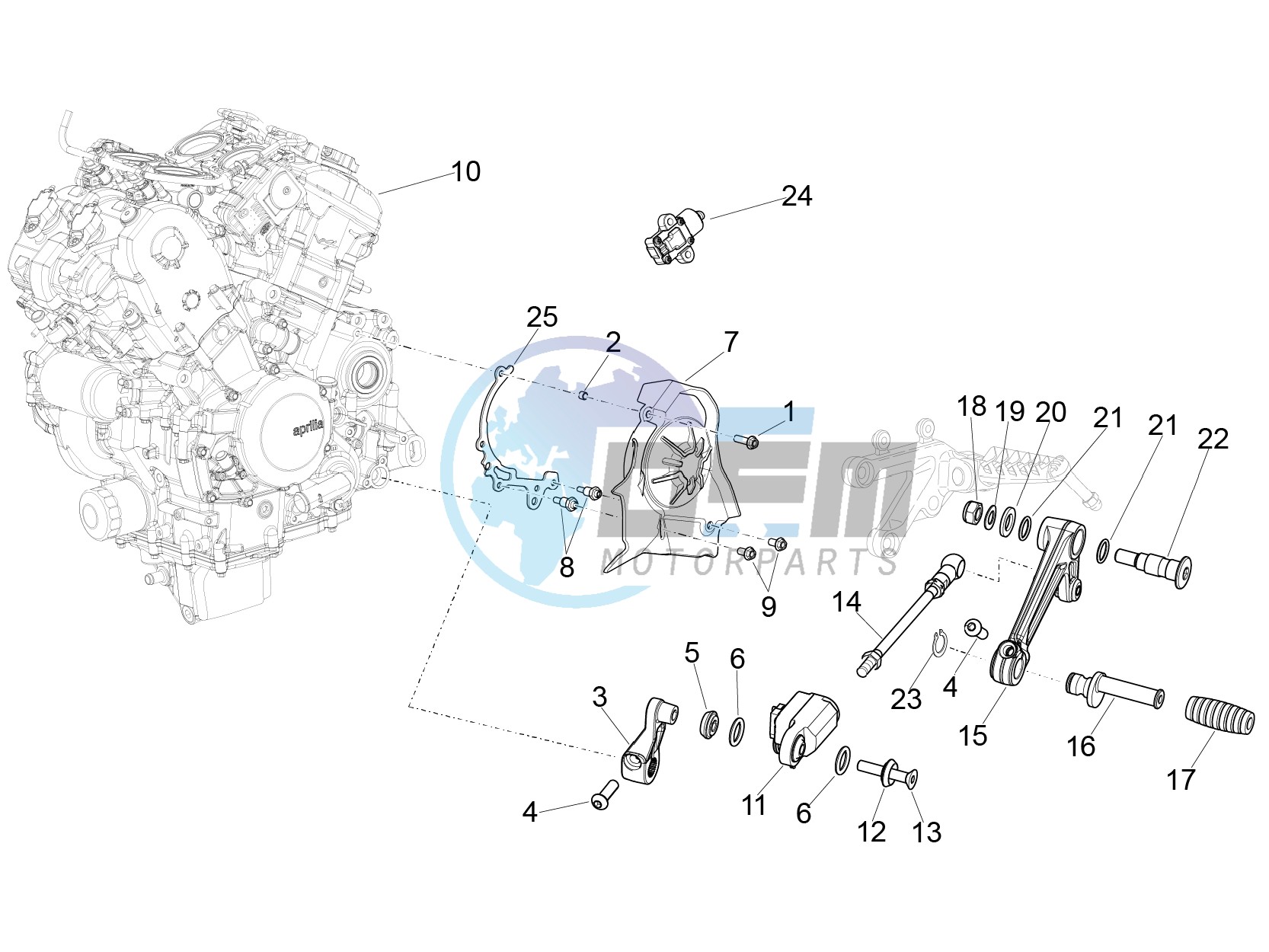 Engine-Completing part-Lever