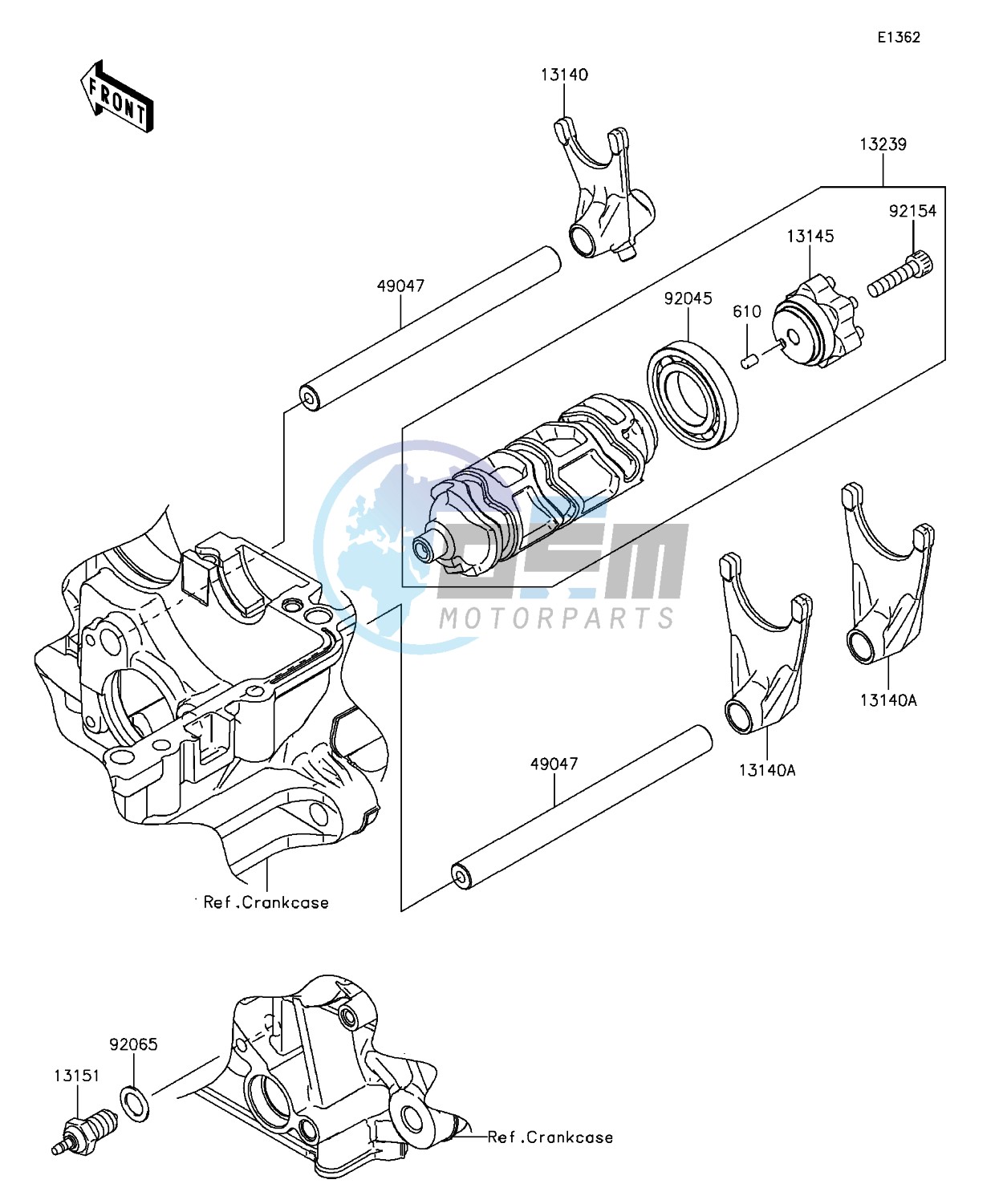 Gear Change Drum/Shift Fork(s)