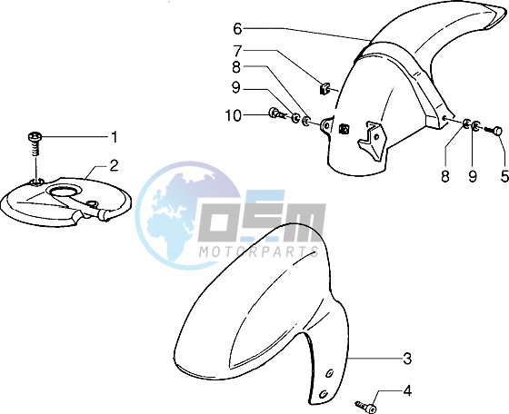 Front and rear mudguard