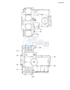 KZ 1100 L [LTD SHAFT] (L1) [LTD SHAFT] drawing CRANKCASE BOLT & STUD PATTERN