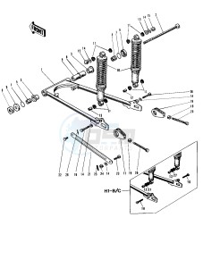 H1 C [MACH III] (-C) 500 [MACH III] drawing SWING ARM_SHOCK ABSORBERS -- 69-72 H1_A_B_C- -