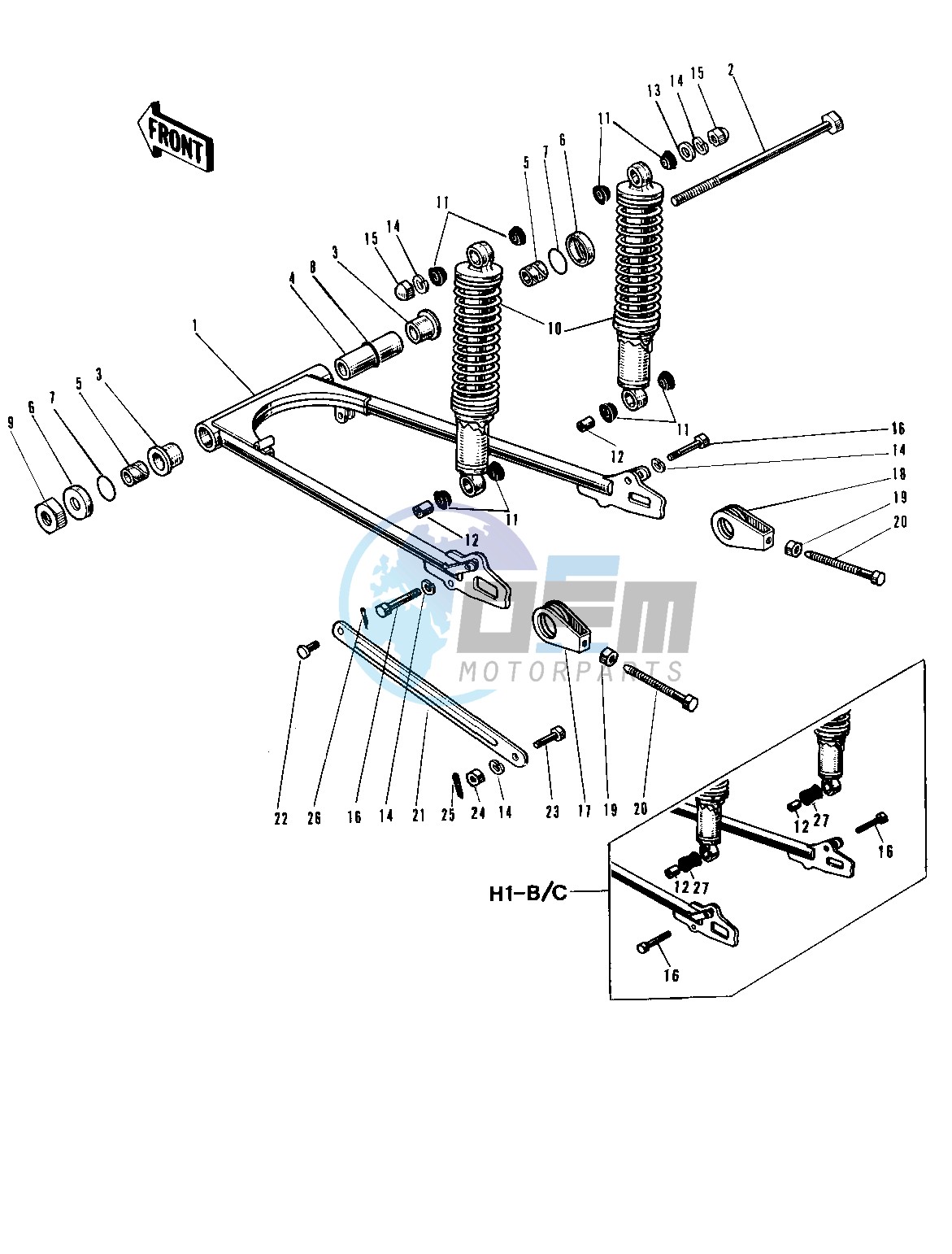 SWING ARM_SHOCK ABSORBERS -- 69-72 H1_A_B_C- -