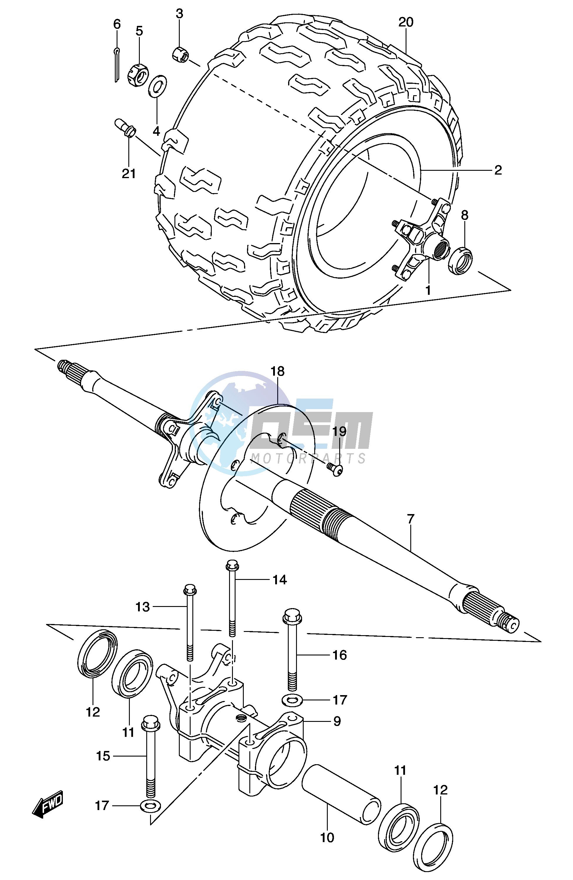 RIGHT REAR WHEEL (MODEL K3)