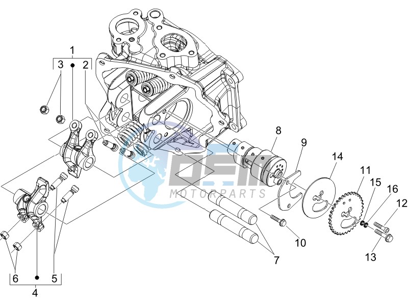 Camshaft - Rocking levers support unit