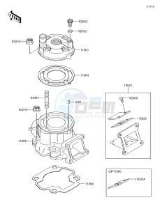 KX65 KX65AHF EU drawing Cylinder Head/Cylinder