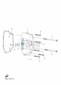 YFZ50 (BW4G) drawing CRANKCASE COVER 1