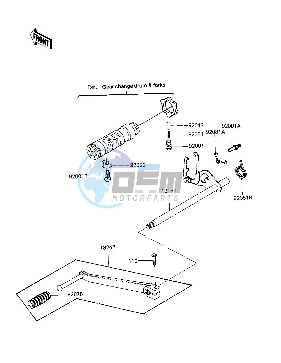 GEAR CHANGE MECHANISM -- 81 -82 KZ750-E2_E3- -