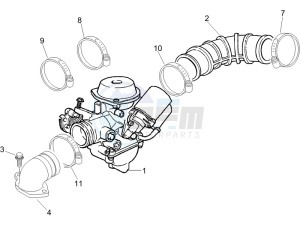 LX 50 4T drawing Carburettor  assembly - Union pipe