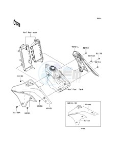 KX 450 D [KX450F] (D6F) D6F drawing ENGINE SHROUDS