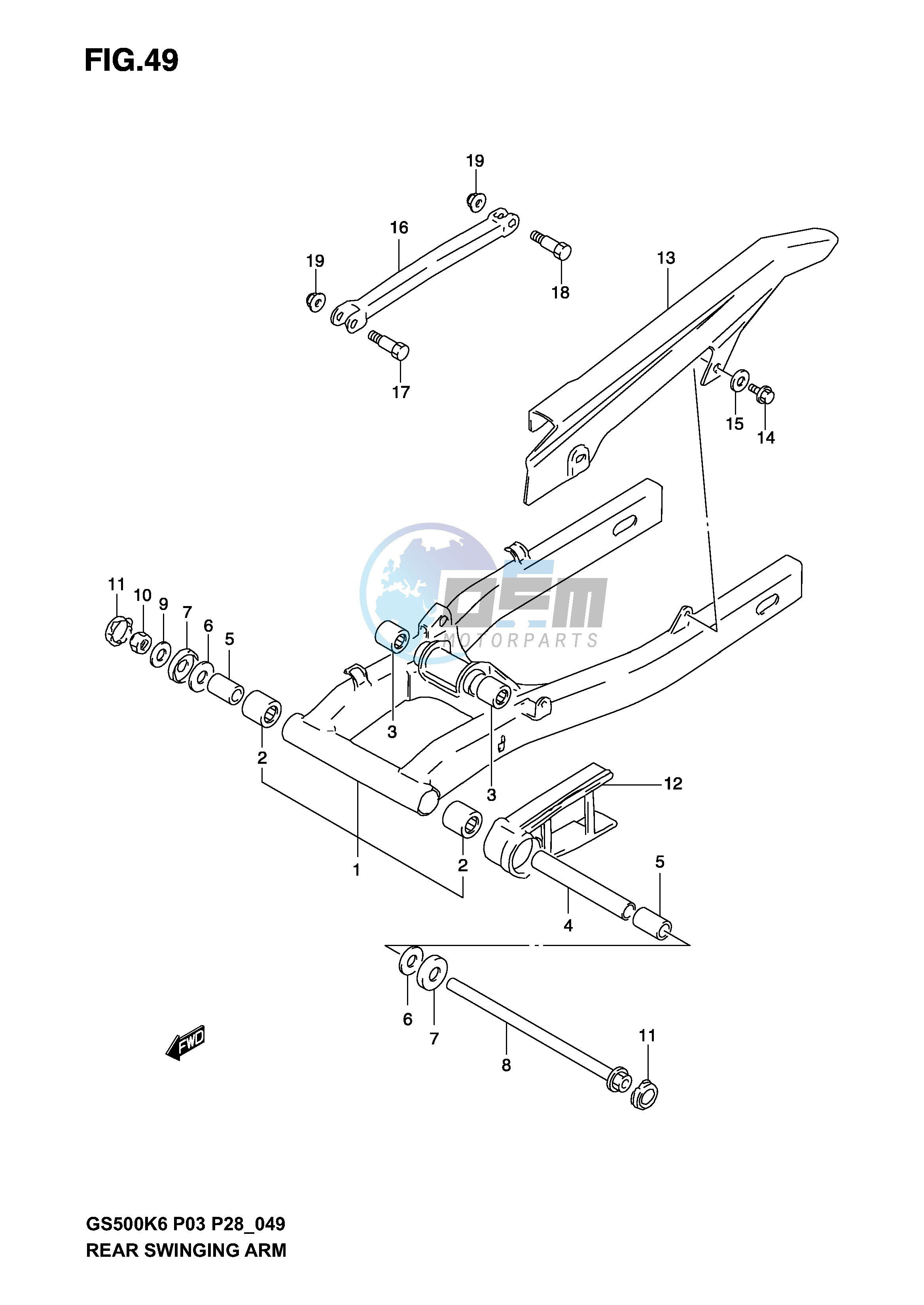 REAR SWINGING ARM (MODEL K3)