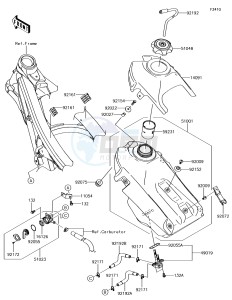 KLX450R KLX450AJF EU drawing Fuel Tank