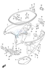 DF 30A drawing Side Cover Tiller Handle w/Power Tilt