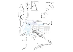 XVZ TF ROYAL STAR VENTURE 1300 drawing STEERING HANDLE -CABLE